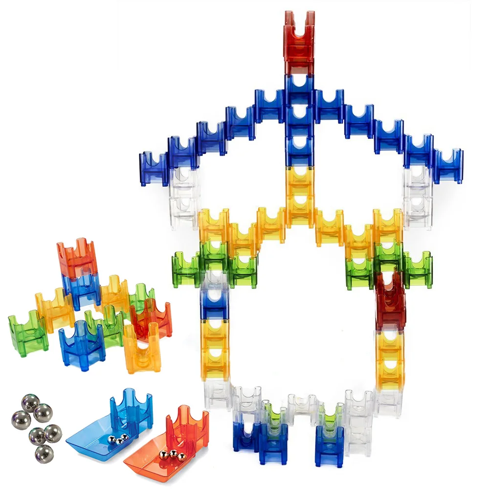 Deluxe Marble Run Set 68pcs Marbulous Construction Building Block Toy