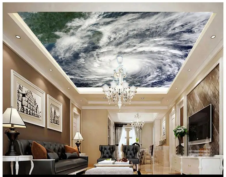 

Custom 3d photo wallpaper 3d ceiling wallpaper mural Beautiful The waves tsunami ceiling frescoes home decoration 3d living room