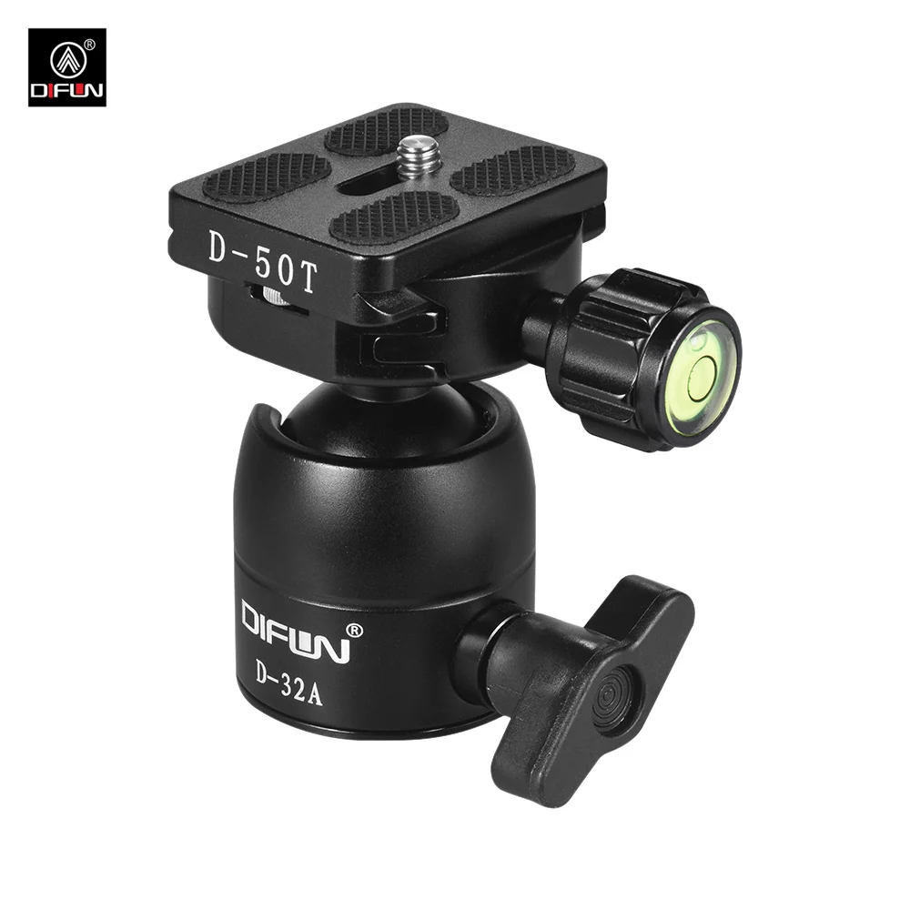 

DIFUN D-32A 1/4" Screw 3/8" Screw Hole Professional Camera Tripod Ball Head for Canon Nikon Sony Pentax DSLR ILDC Cameras