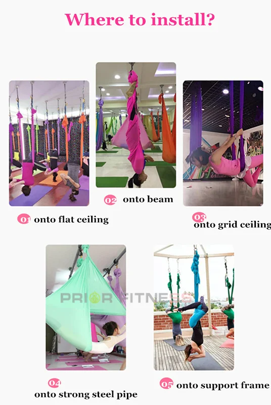 Prior Fitness Top Quality Nylon Tricot Yoga Hammock Fabric 4Mx2.8M Anti Gravity Aerial Yoga Hammock Silks -Quality Guarantee (10)