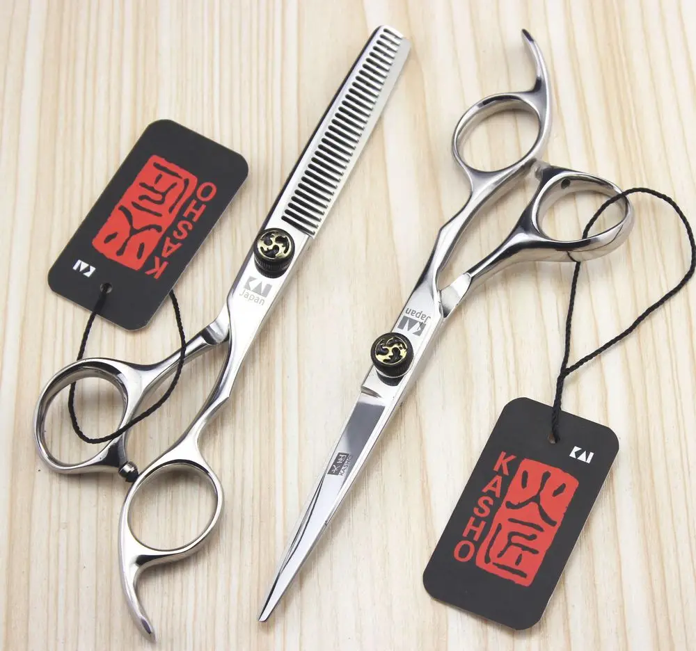 Professional Kasho 6,0 дюймов волос Парикмахерские ножницы Резка истончение ножницы Инструменты для укладки Парикмахерская Ножницы