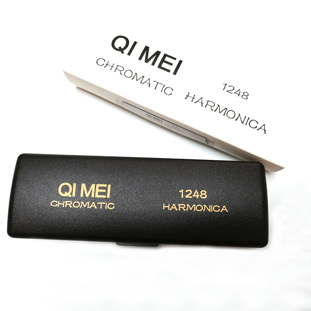 Qimei 12 отверстий Хроматическая губная гармоника Ключ C профессиональные музыкальные инструменты квадратный мундштук арфа ABS