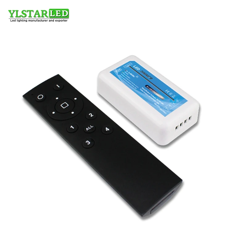 

2018 YLSTAR New 2.4GHz black Led Dimmer 12V 24V RF Remote wireless 4 Zone multi Function 4A/CH dimming Controller for led strip