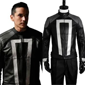 

New Original Agents of Shield S.H.I.E.L.D Ghost Rider Cosplay Costume Jacket Gloves Halloween Uniform Outfit