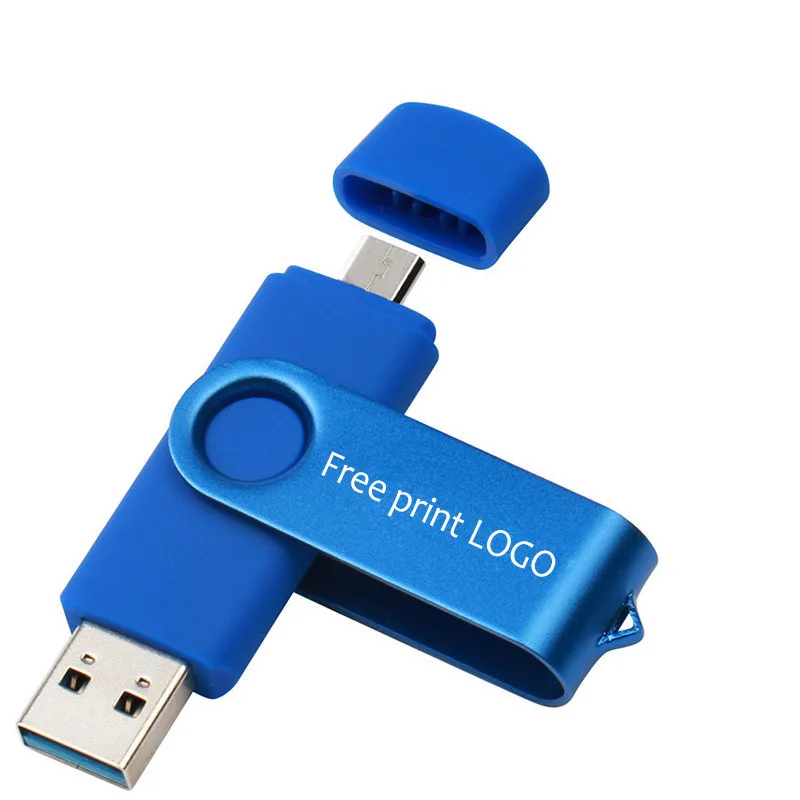 JASTER USB OTG флэш-накопитель 8 ГБ 16 ГБ 32 ГБ 64 Гб 128 ГБ флеш-накопитель для Android мобильного телефона Micro(5 шт. бесплатный логотип - Цвет: Blue