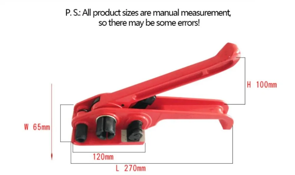H19 маленький красный ручной инструмент 13-19 мм PP PET пластиковый натяжитель обвязочный инструмент