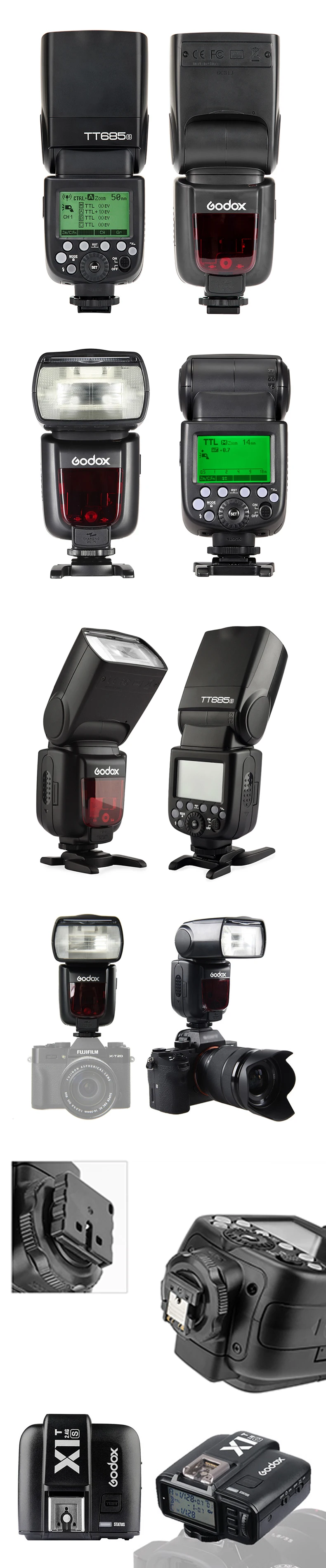 Godox TT685S 2,4G HSS ttl GN60 Вспышка Speedlite+ X1S триггер передатчик Комплект для sony A58 A7RII A7II A99 A9 A7R A6300+ 6 Подарочный комплект