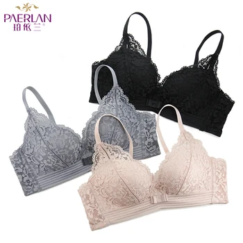 

PAERLAN Set Comfortable Small Chest Thick Cup bra No Steel Ring Bra New Adjustable Bra Lace Underwear Panties Bra Wholesale