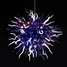 Фантастические круглые заподлицо ручной работы люстры из выдувного стекла светодиодный люстра освещение