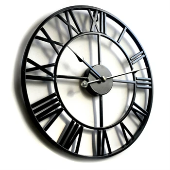 

Metal Modern Wall Watch Quartz Silent Diy Gear Vintage Home Clock Shabby Chic Barber Pole Barman Industrial Decor Oclock QKP455