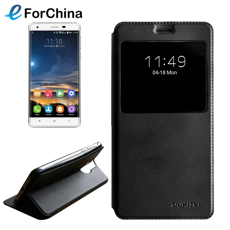 OUKITEL K6000 Pro Mobile Phone cover Horizontal Flip Solid Color Leather Case with Call Display ID & Holder for K6000 Pro