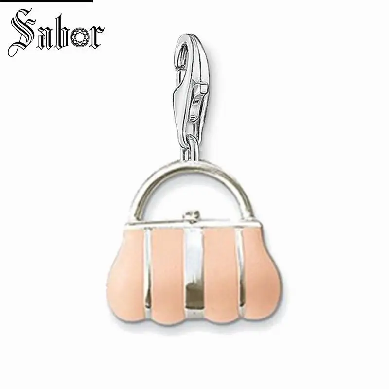 

Pink Bag Charm Pendant,2019 Jewelry For Women Girls,womens Handbag Gift 925 Sterling Silver Fit Bracelet charms thomas