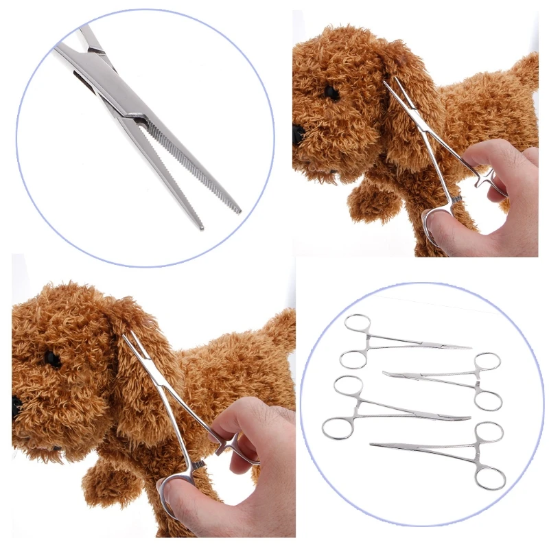 

Dog Cat Ear Cleaning Forceps Pliers Steel Pet Clamp Tweezers Haemostatic Tool Profession Pet Ear Forceps Remove Hair