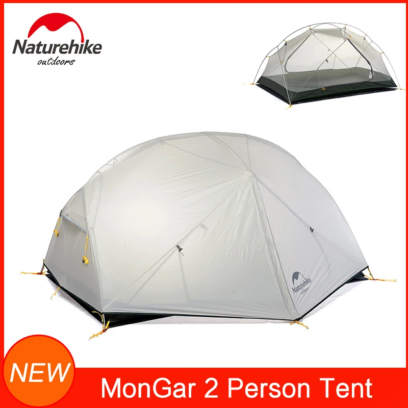 Naturehike Mongar 3 Saison Tente Camping 20D Nylon Fabic Double Couche imperm/éable Tente pour 2 Personnes NH17T007-M