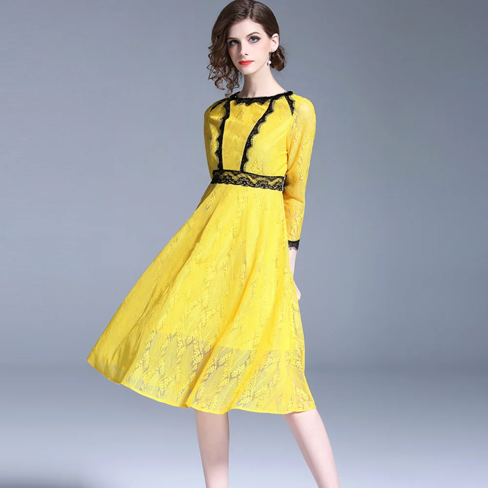 Buy Summer Dress Fashion A Line Solid Pattern Dresses
