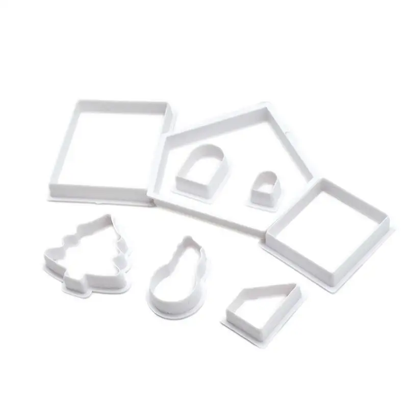 

8pcs/set Gingerbread House Christmas Tree Snowman Shaped Cookie Cutter Biscuit Cutter Cookie Cupcake Baking Christma Baking Mold