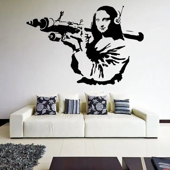 Виниловая наклейка на стену Banksy с изображением рокетной пусковой установки