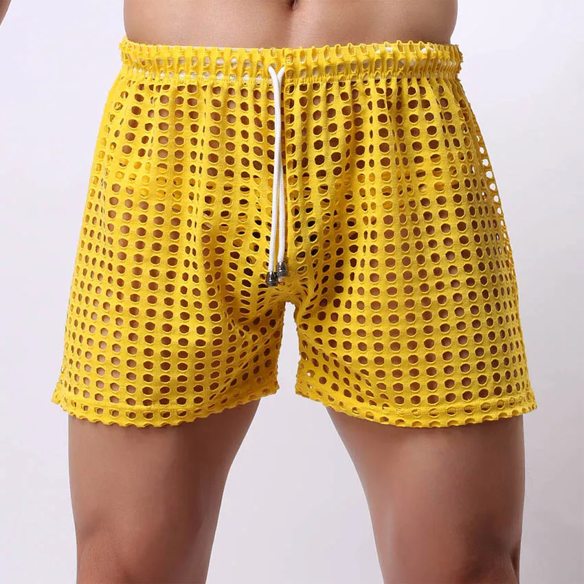 Мужская открытая Домашняя одежда больших размеров, шорты для отдыха M~ XL - Цвет: Цвет: желтый