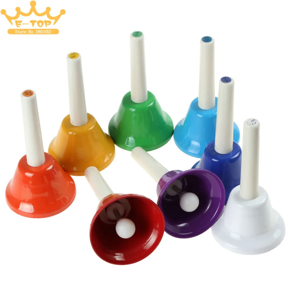 

8Pcs/Set Colorful Musical Instrment Hand Bell 8-Note Musical Toy for Children Baby Early Education