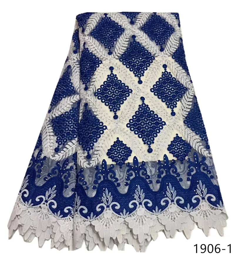 

Nigerian Tulle Lace Fabrics 2019 Elegance African Lace Fabric With Rhinestone High Quality French Mesh Lace Fabric 1906