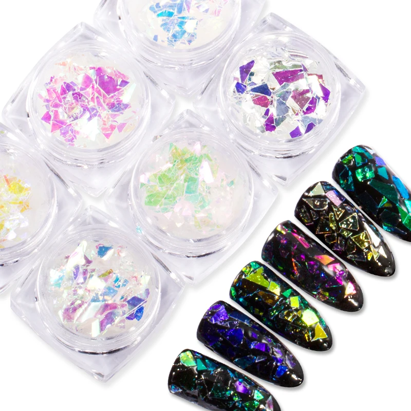 

AB Chameleon Color Sequins Nail Art Glitter Flakes UV Gel Polish Irregular Shape Iridescent Sequins Paillette Decor Tools