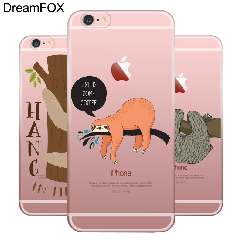 Kopen DREAMFOX L087 Luiaard Zachte TPU Silicone Case Cover Voor Apple iPhone X XR XS Max 8 7 6 6 s plus 5 5 s SE 5C 4 4 s