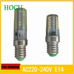 10 шт./лот новые мини светодиодные лампы E14 2835 SMD 64leds 9 Вт хрустальная люстра 220 В 240 В spotlight силиконовые светодиодные лампы подвесной светильник