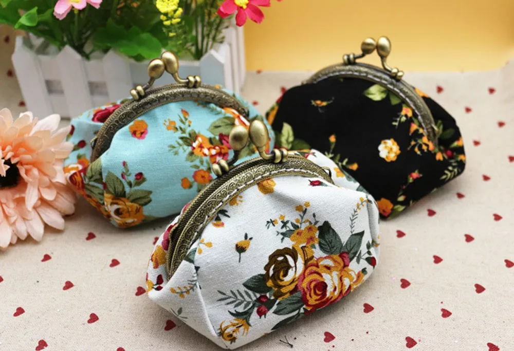 Aelicy для женщин женские кошельки Элитный бренд кошельки, дизайнерские кошельки и сумки холст ретро цветочные небольшой Изменить Портмоне