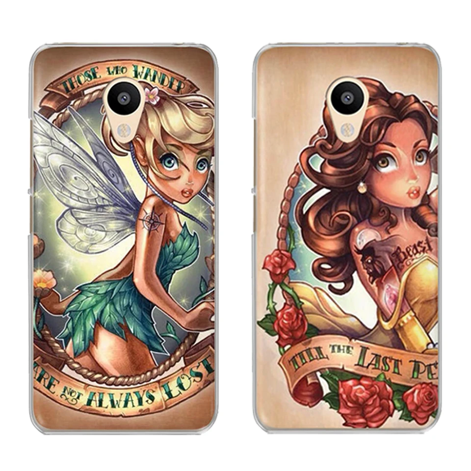 

Fashion Sexy Tattoo Princess For Meizu U20 10 M6 5 Note M5S 5C M3s 3Note Pro6 Soft TPU Painted Phone Case Shell Cover Coque