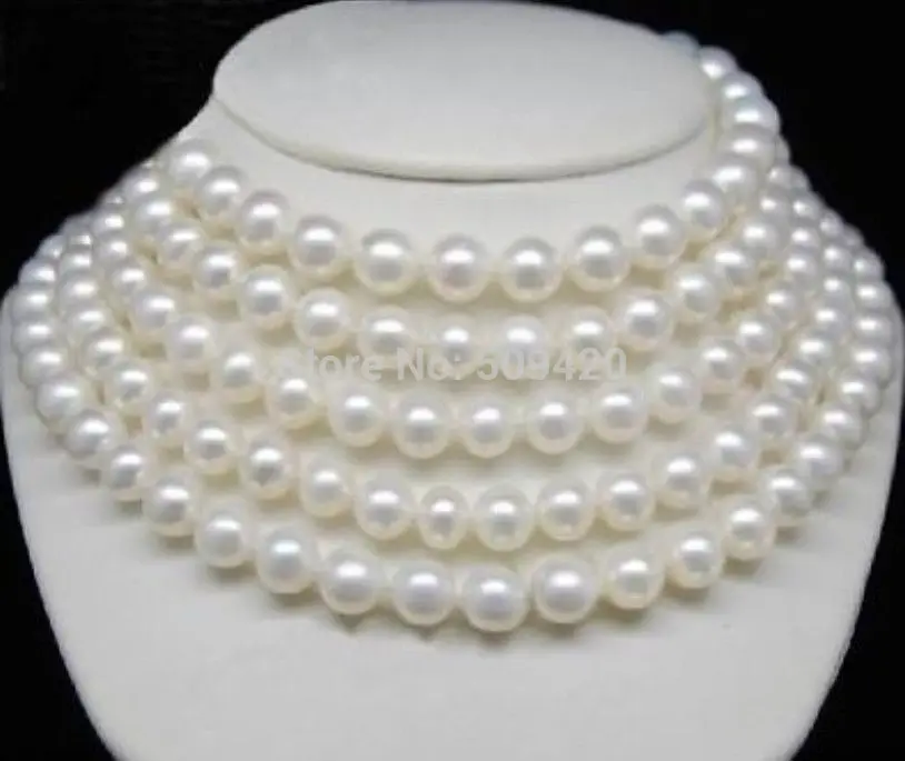 

FREE SHIPPING>>@>> W&O658>>REAL AAA+ 9-10MM WHITE SOUTH SEA PEARL NECKLACE 85