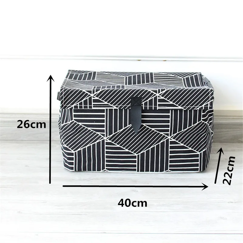 Günstige FullLove Geometrische Spielzeug Ablagekorb Leinen Baumwolle Schwarz Weiß mit Deckel Aufbewahrungsbox Bins Kleidung Schreibwaren Bücher Organizer