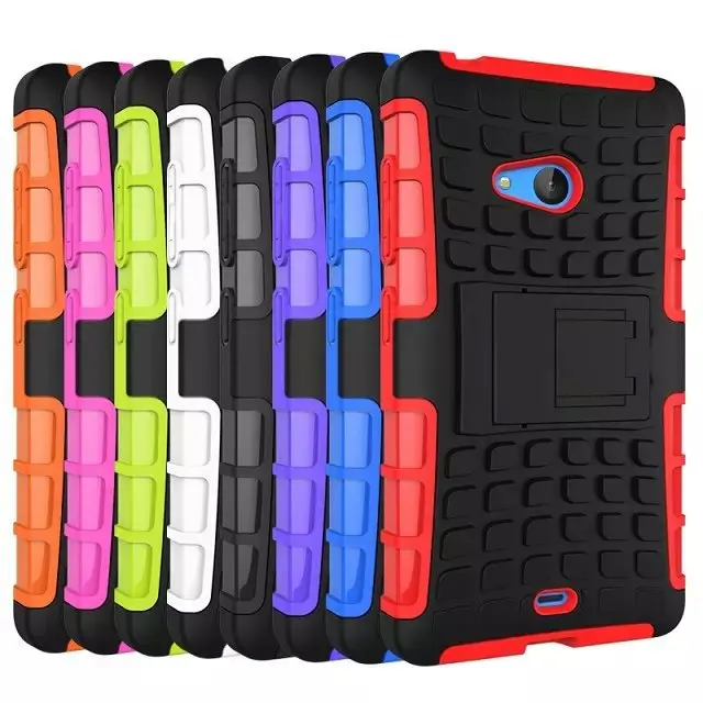 For Microsoft Nokia Lumia 540 Case 5.0'' Hybrid Kickstand Rugged Rubber Armor Hard PC+TPU With Stand Function Cover Cases 100pcs |