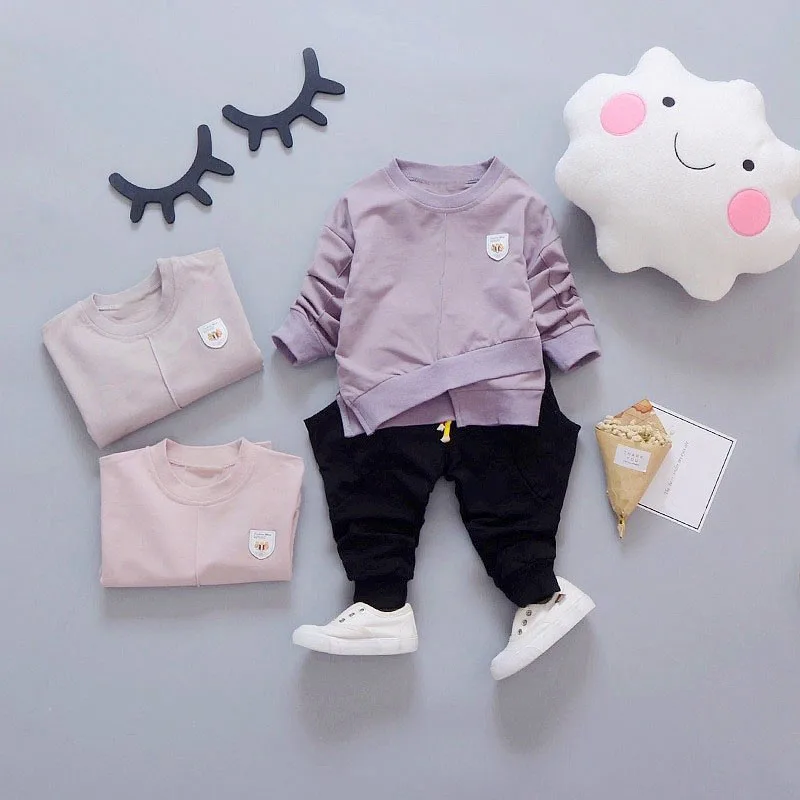 

Spring Infant Baby's Sets Boys Long Sleeve Sweatshirts + Harem Pants 2pcs Suits Girls Casual Kids Tracksuits roupas de bebe