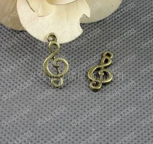 

200pcs/lot Zinc alloy bead Antique Bronze Plated 10*23MM musical notation Charms Pendants Fit Jewelry Making DIY JHA1984