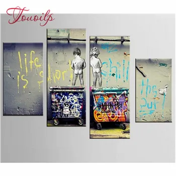 

Fantasy Banksy,kid's diamond painting 4pcs,diamond mosaic full diamond embroidery cartoon painting home decoration wall pictures