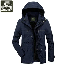 AFS JEEP, зимняя парка, мужская куртка, пальто с капюшоном, воротник из флиса, толстое теплое пальто, Мужская ветровка, Повседневная парка, Hombre, большой размер L-5XL