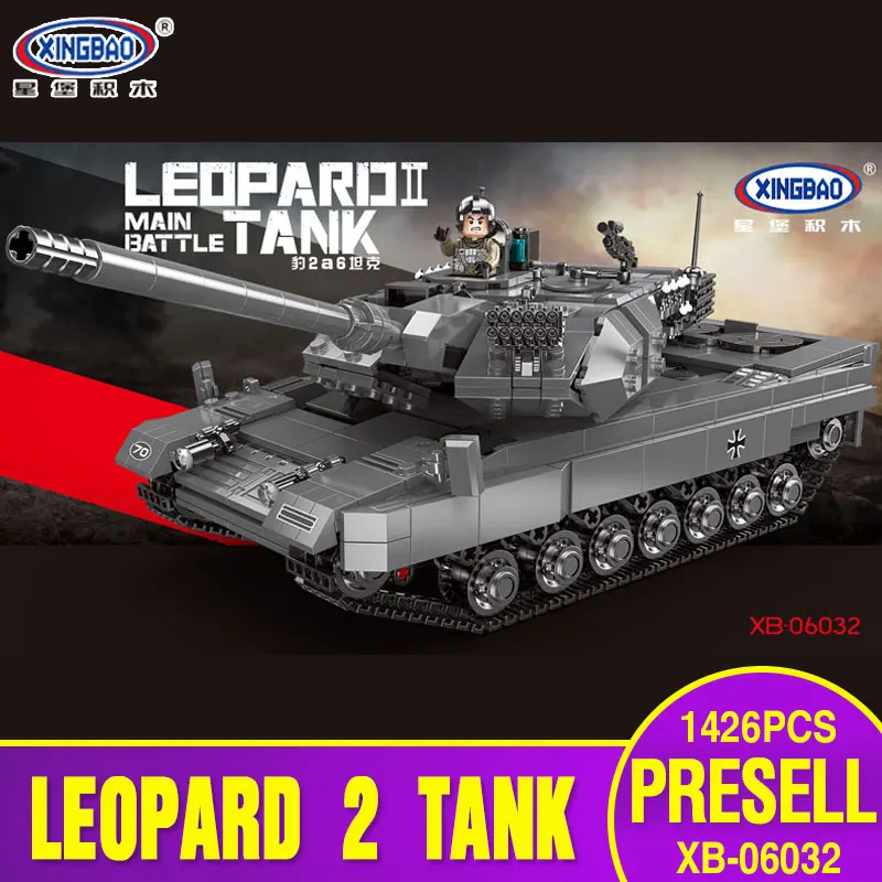 

XINGBAO 06032 Military Series The Leopard 2 Tank Set Building Blocks Bricks Tank Toy Model Children Toys Birthday Christmas Gift