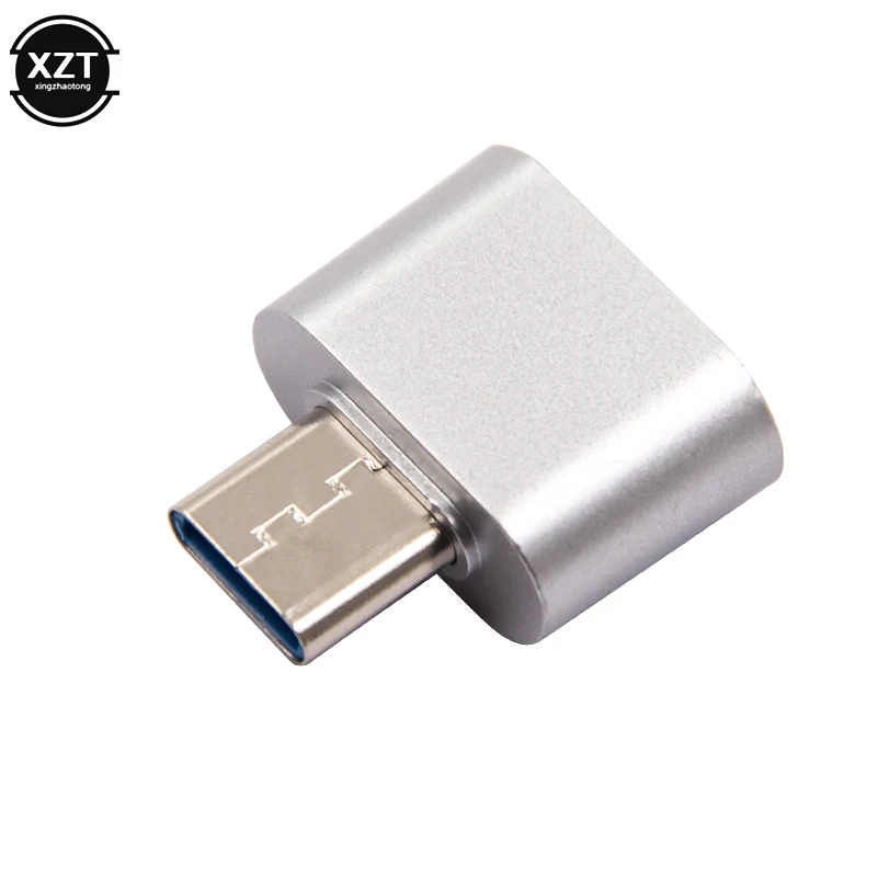 Переходник USB 3,0 type-C в USB адаптер OTG конвертер в type C USB-C адаптер для зарядки и синхронизации для samsung S8 huawei Mate9 - Цвет: Серебристый