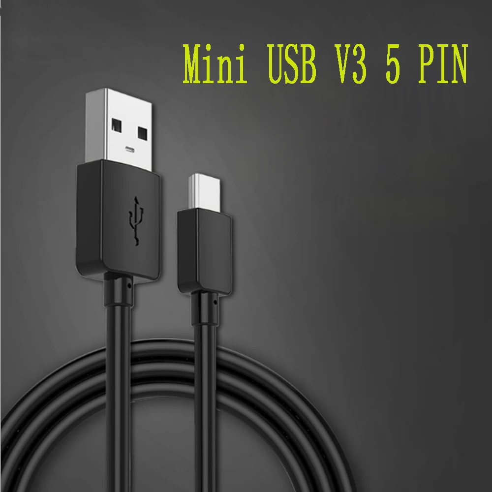 

Mini USB Cable 5 Pin V3 Male to Data Sync Charging Line for MP3 MP4 Player