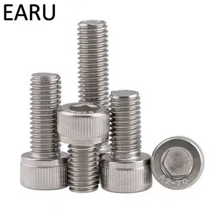 

304 Stainless Steel DIN912 Standard Hexagon Hex Socket Cup Cap Head Screws Bolt Hardware Fasterner M2.5*3/4/5/6/8/10/12-40mm