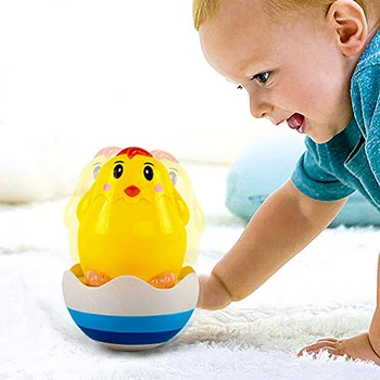 

2019 Baby Tumbler Toy, Toy with Sound, Hand Development Rattle Toy for Toddler and Kids,Tumbler toy/Yellow chick/Blue penguin