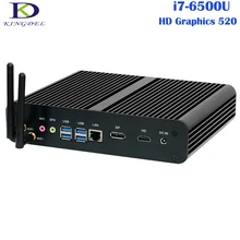 Windows 10 Pro Mini PC, i7 HTPC, Платформа Intel NUC, Безвентиляторный Компьютер, Intel 6th gen. Skylake Процессор, Core i7 6500U, неттоп с 16 ГБ Оперативная память, 300 м Wi-Fi