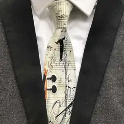 Мода уникальный дизайн полиэстер черный и скрипки галстусм Ки 9 см классический Artisit галстук нежный для мужчин тканые Gravatas для