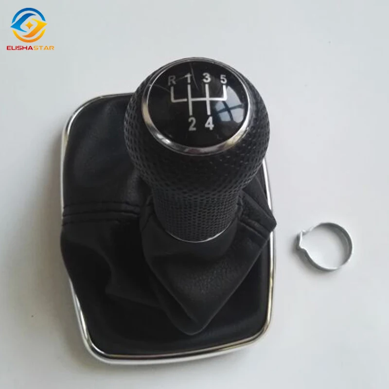 

(Bigger hole)New 5 Speed Gear Shift Knob With Leather Boot For Bora Jetta Golf 4 MK4 Leon Toledo 1998 1999 2000 2001 1J0711113