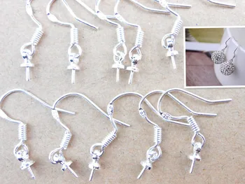

HOT 50PCS Wholesale Jewelry Making Beads 925 Sterling Silver Accessory Findings Joint Earrings Hook Earwire