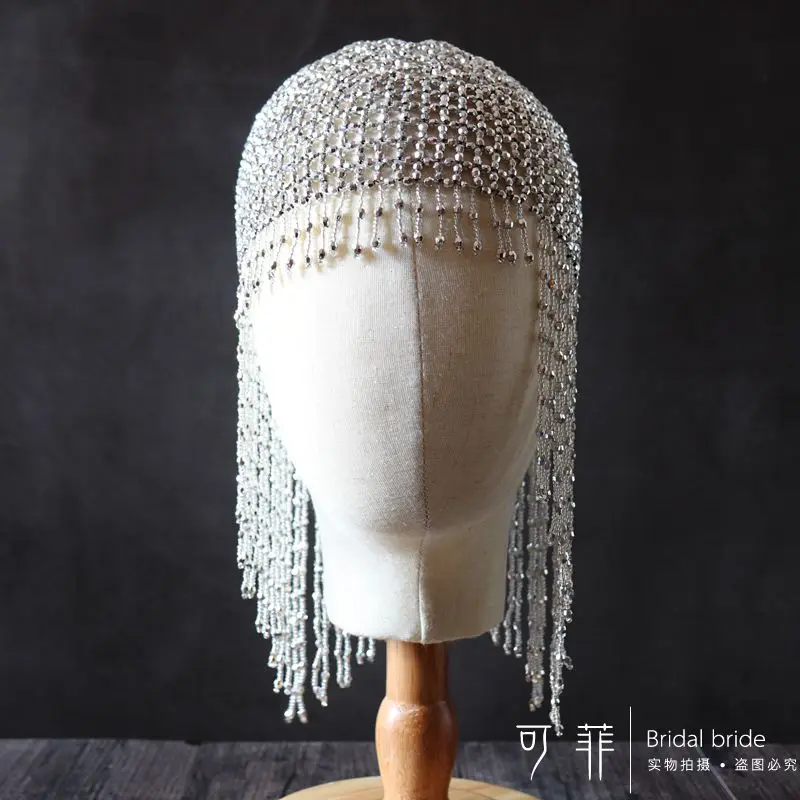 beaded flapper hat