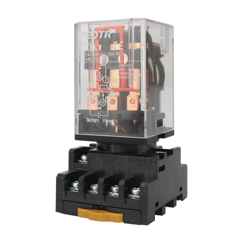 MK3P-I DC 24V Coil 11 Pins Power Relay With PF113A Socket Base
