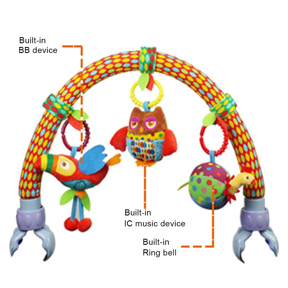 Милая детская коляска для новорожденных, подвеска в автомобиль, игрушки для коляски, лесные животные, Летающие птицы, Мультяшные подвижные погремушки - Цвет: PJ3335G
