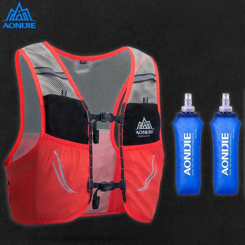 

AONIJIE 2.5L Trail Running Vest Backpack Lightweight Breathable Cycling Marathon Ultralight Hiking Sport Bag 500ml Soft Flask