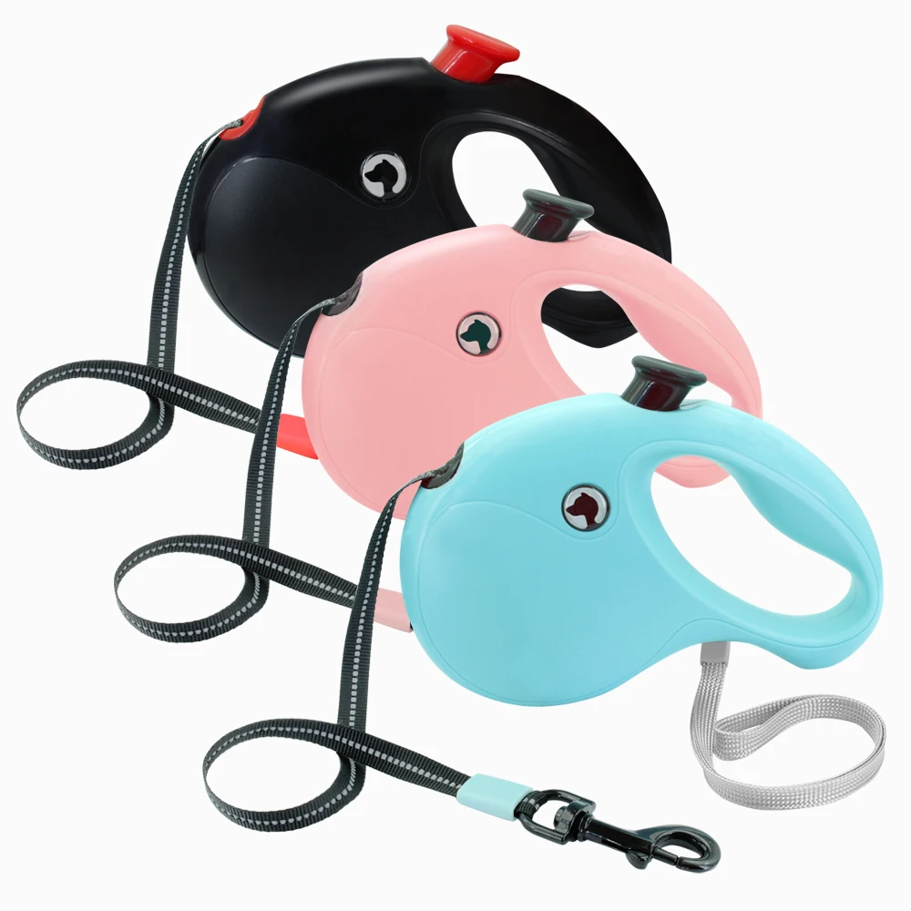 16ft Dog Leash Retractable Automatic Dogs Lead Reflective Pet Leashes